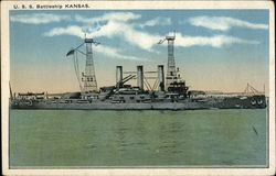 U.S.S. Battleship Kansas Postcard