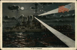 U.S.S. Kansas Battleships Postcard Postcard