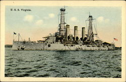 U.S.S. Virginia Postcard