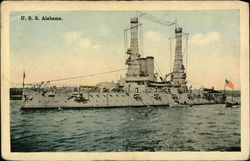 U.S.S. Alabama Battleships Postcard Postcard