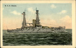 USS Illinois Battleships Postcard Postcard