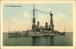 U.S.S. Massachusetts Battleships Postcard Postcard