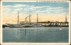 U.S.S. Wolverine and Public Dock Erie, PA Postcard Postcard