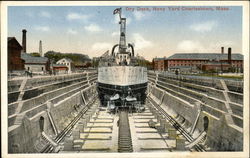 Dry Dock, Navy Yard Charlestown, MA Postcard Postcard