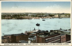 City and Levis Ferry Quebec, QC Canada Postcard Postcard