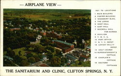 Airplane View of Sanitarium and Clinic Postcard