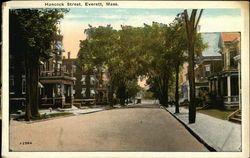 Hancock Street Everett, MA Postcard Postcard