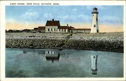 Light House, Sand Hills Scituate, MA Postcard Postcard