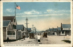 Turner Avenue and Post Office Scituate, MA Postcard Postcard