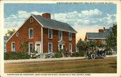 Birthplace of President John Quincy Adams on Left, Birthplace of President John Adams on Right Massachusetts Postcard Postcard