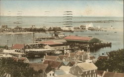 Nantucket Harbor and Brant Point Massachusetts Postcard Postcard