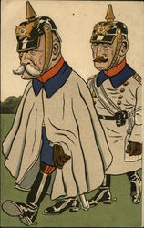 Caricatures of Military Officers World War I Postcard Postcard