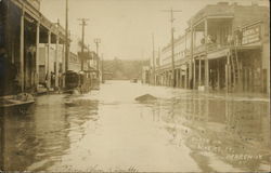 Flood on Myers Street, March 18 1907 Oroville, CA Postcard Postcard