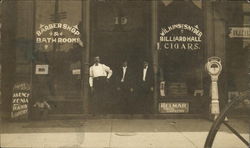 Barber Shop & Billiard Hall, Wilkins & Snyder, Cigars Xenia, OH Postcard Postcard