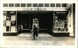 Grandpa Snazzy Shopping at Meier's Drug Store Postcard