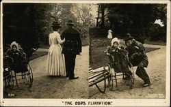 The Cops Flirtation Couples Postcard Postcard