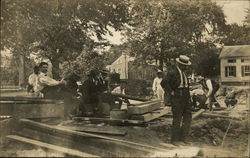 Men at Construction Site Athens, NY Postcard Postcard