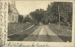 Country Road with Church West Fulton, NY Postcard Postcard