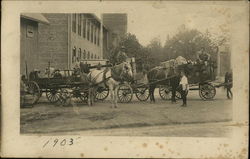 Horse-Drawn Carriages, 1903 Athens, NY Postcard Postcard