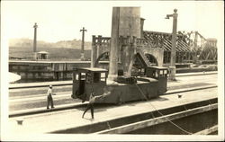 Electric Mule. Panama Canal Postcard Postcard