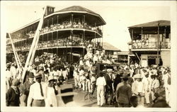 "Momus" At the Head of the Procession Panama Railroad Crossing, Panama Postcard Postcard