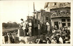 Supposed to Represent the Building of Old Panama - Float in Parade Postcard Postcard