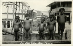 Nude San Blas Indian Boys, Panama Postcard Postcard