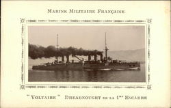 Marine Militaire Francaise Voltaire Dreadnought de la 1re Escadre Military Postcard Postcard