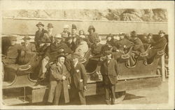 Group of Sightseers Riding in Open-Air Touring Car Unidentified People Postcard Postcard