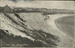 Third Cliff showing Steps Scituate, MA Postcard Postcard