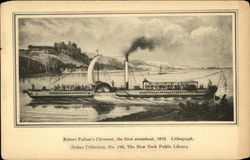 Robert Fulton's Clermont, the First Steamboat Steamers Postcard Postcard