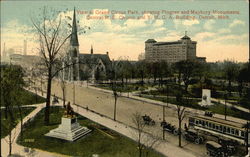 View of Grand Circus Park, Showing Pingree and Maybury Monuments Postcard