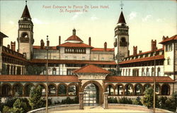 Front Entrance to Ponce De Leon Hotel Postcard