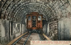 New York to New Jersey under Hudson River Hudson & Manhattan R.R. Company's Tunnel Postcard Postcard