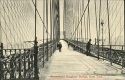 Promenade Brooklyn Bridge New York, NY Postcard Postcard