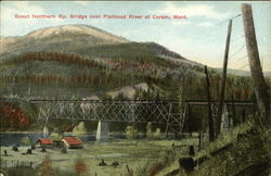 Great Northern Railway Bridge over Flathead River Postcard