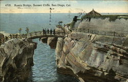 Rustic Bridge, Sunset Cliffs San Diego, CA Postcard Postcard