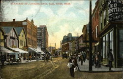 Pleasant Street, Looking East Fall River, MA Postcard Postcard