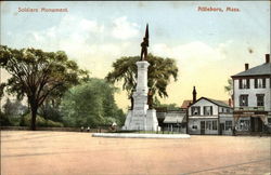 Soldiers Monument Attleboro, MA Postcard Postcard