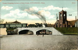 Grade Crossing Arches at Park Street Postcard