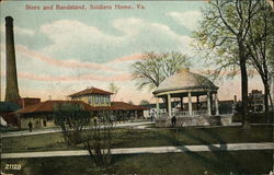 Store and Bandstand, Soldiers Home Hampton, VA Postcard Postcard