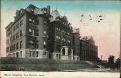 Mercy Hospital Des Moines, IA Postcard Postcard