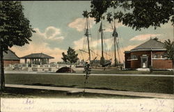 Waterworks Park and Hurlbut Memorial Library Detroit, MI Postcard Postcard