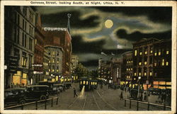 Genesee Street, Looking South at Night Postcard