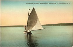 Sailing on the Lake, Chautauqua Institution New York Postcard Postcard