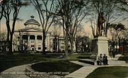 East Park, Gansevoort Monument and Court House Rome, NY Postcard Postcard