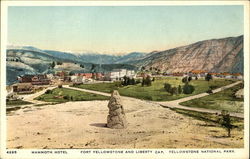 Mammoth Hotel, Fort Yellowstone and Liberty Cap, Yellowstone National Park Mammoth Cave National Park Postcard Postcard