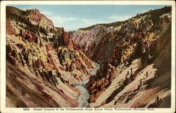 Grand Canyon of the Yellowstone from Artist Point Postcard