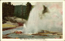 Minute Man Geyser, Yellowstone Park Postcard