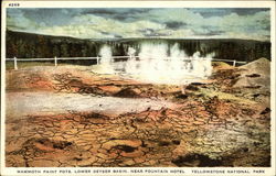 Mammoth Paint Pots, Lower Geyser Basin, Near Fountain Hotel, Yellowstone National Park Mammoth Cave National Park Postcard Postcard